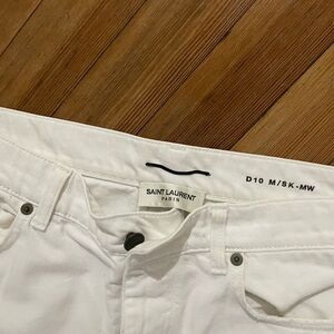White Saint Laurent Distressed Jeans Skinny/SlimFit Size 32